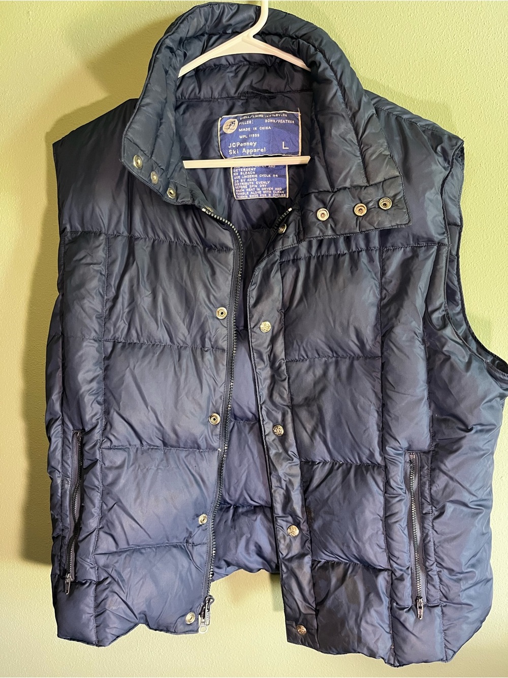 jcpenney Navy Quilted Puffer Vest with High Collar